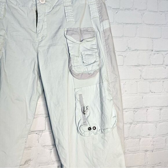 NEW Pete & Greta two toned blue wide leg cargo utility pants size 8 - Picture 3 of 11